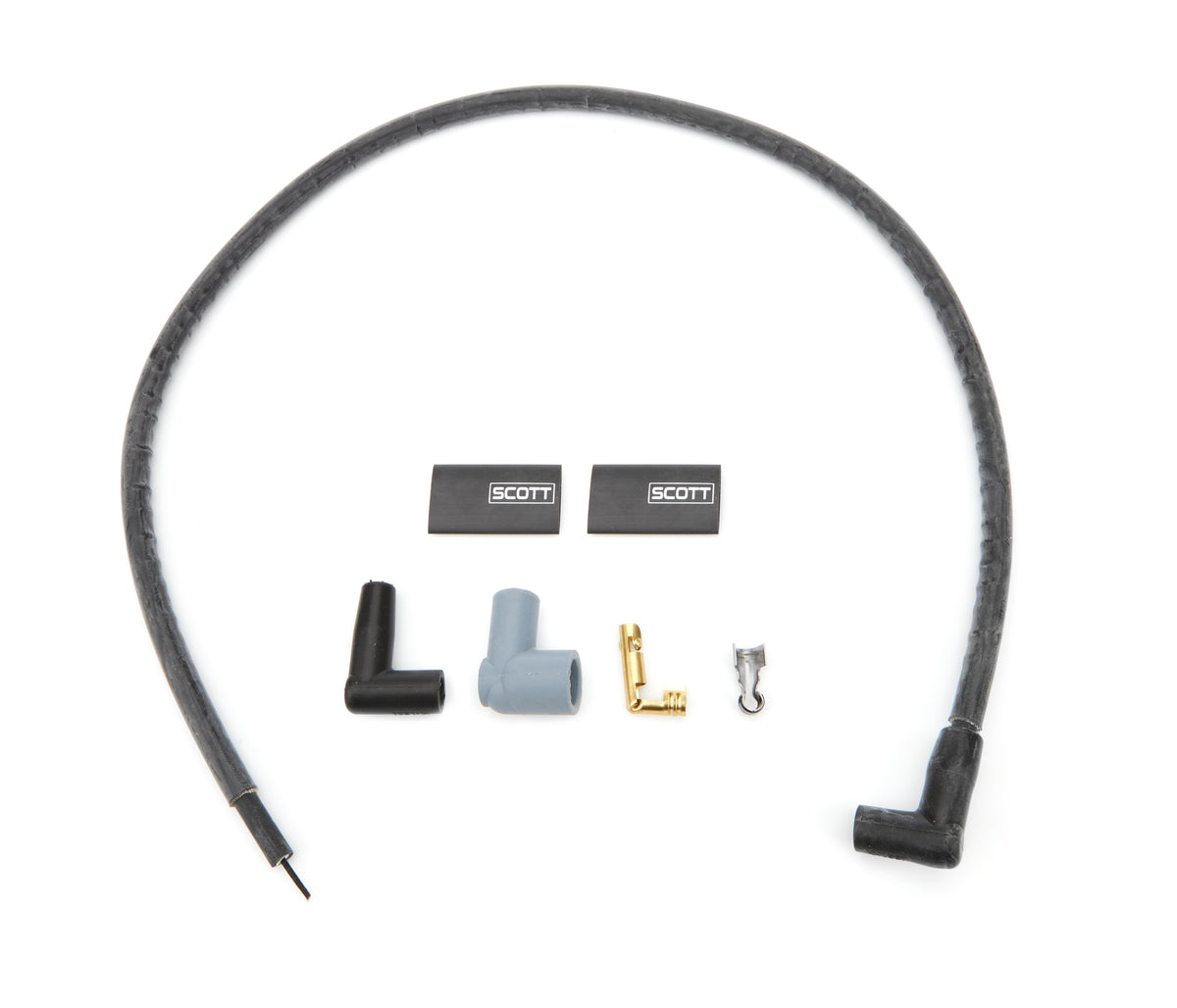 Scott Performance 10 mm Sleeved Coil Wire - 36 in Long - 90 Degree Boots - HEI / Socket Style - Black