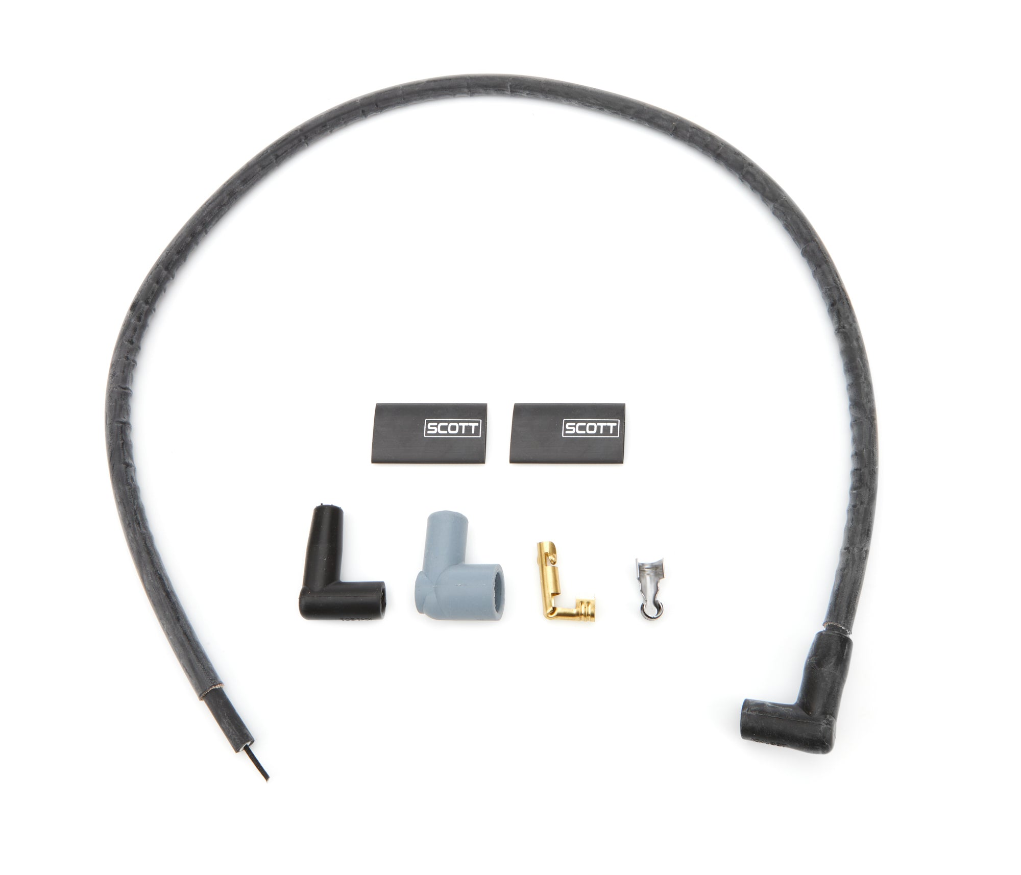 Scott Performance 10 mm Sleeved Coil Wire - 36 in Long - 90 Degree Boots - HEI / Socket Style - Black