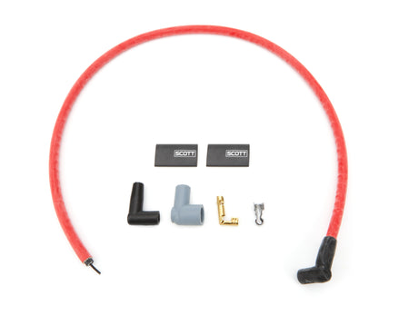 Scott Performance 10 mm Sleeved Coil Wire - 36 in Long - 90 Degree Boots - HEI / Socket Style - Red