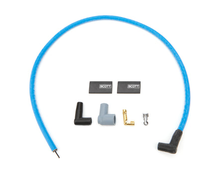Scott Performance 10 mm Sleeved Coil Wire - 36 in Long - 90 Degree Boots - HEI / Socket Style - Blue