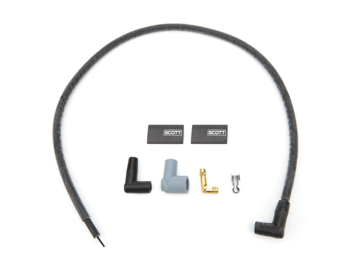 Scott Performance 10 mm Sleeved Coil Wire - 48 in Long - 90 Degree Boots - HEI / Socket Style - Black