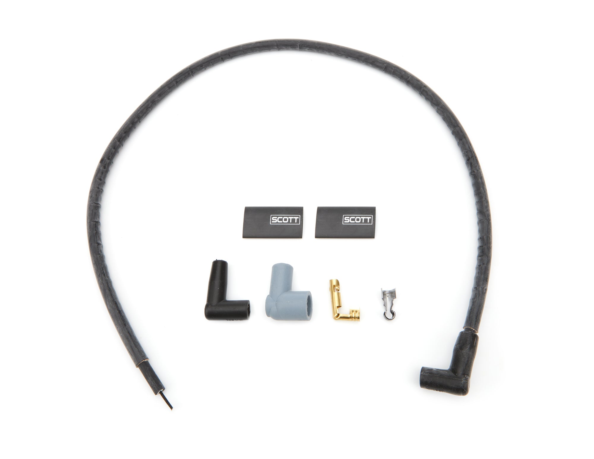 Scott Performance 10 mm Sleeved Coil Wire - 48 in Long - 90 Degree Boots - HEI / Socket Style - Black