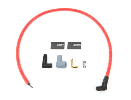 Scott Performance 10 mm Sleeved Coil Wire - 48 in Long - 90 Degree Boots - HEI / Socket Style - Red