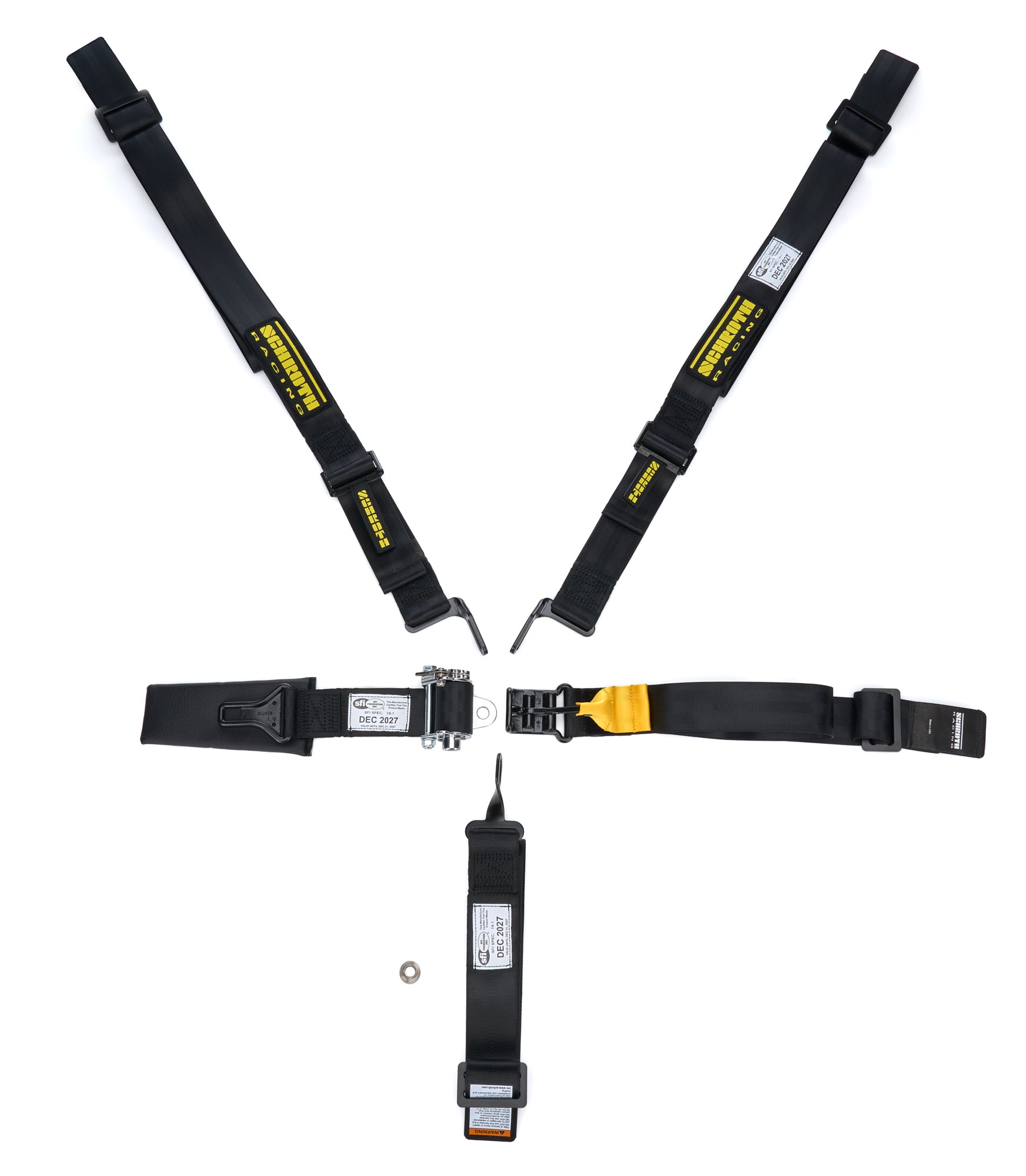 Schroth Latchlink II 5-Point Harness - Left Side Ratchet - Non-Adjust Right - Black