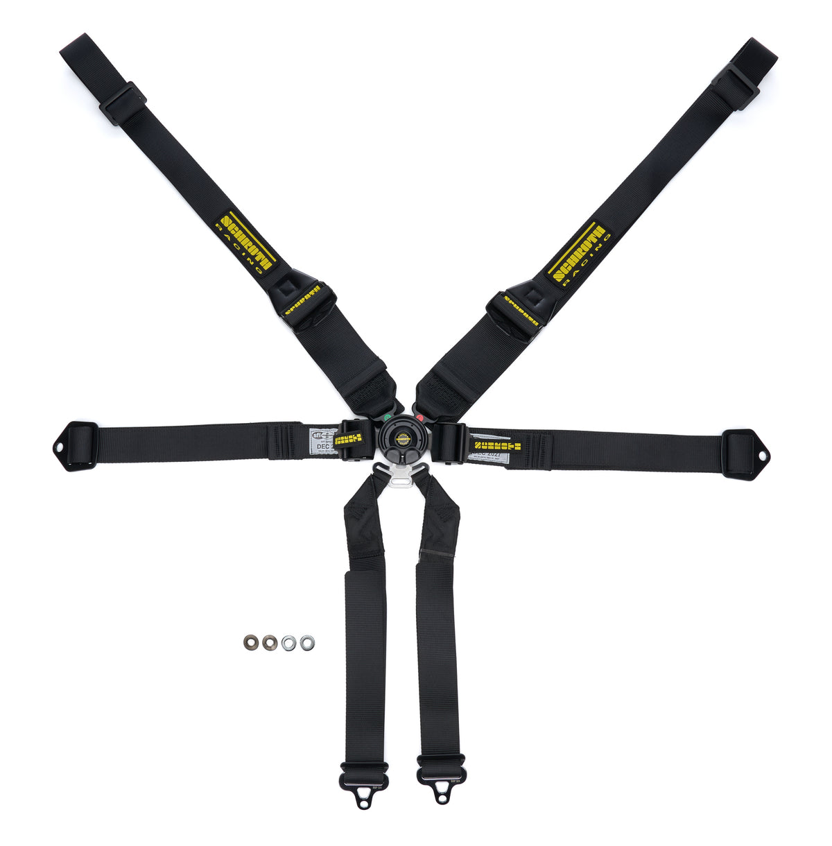 Schroth Profi II 6-Point SFI 16.5 Camlock Harness - Pull Down - Black