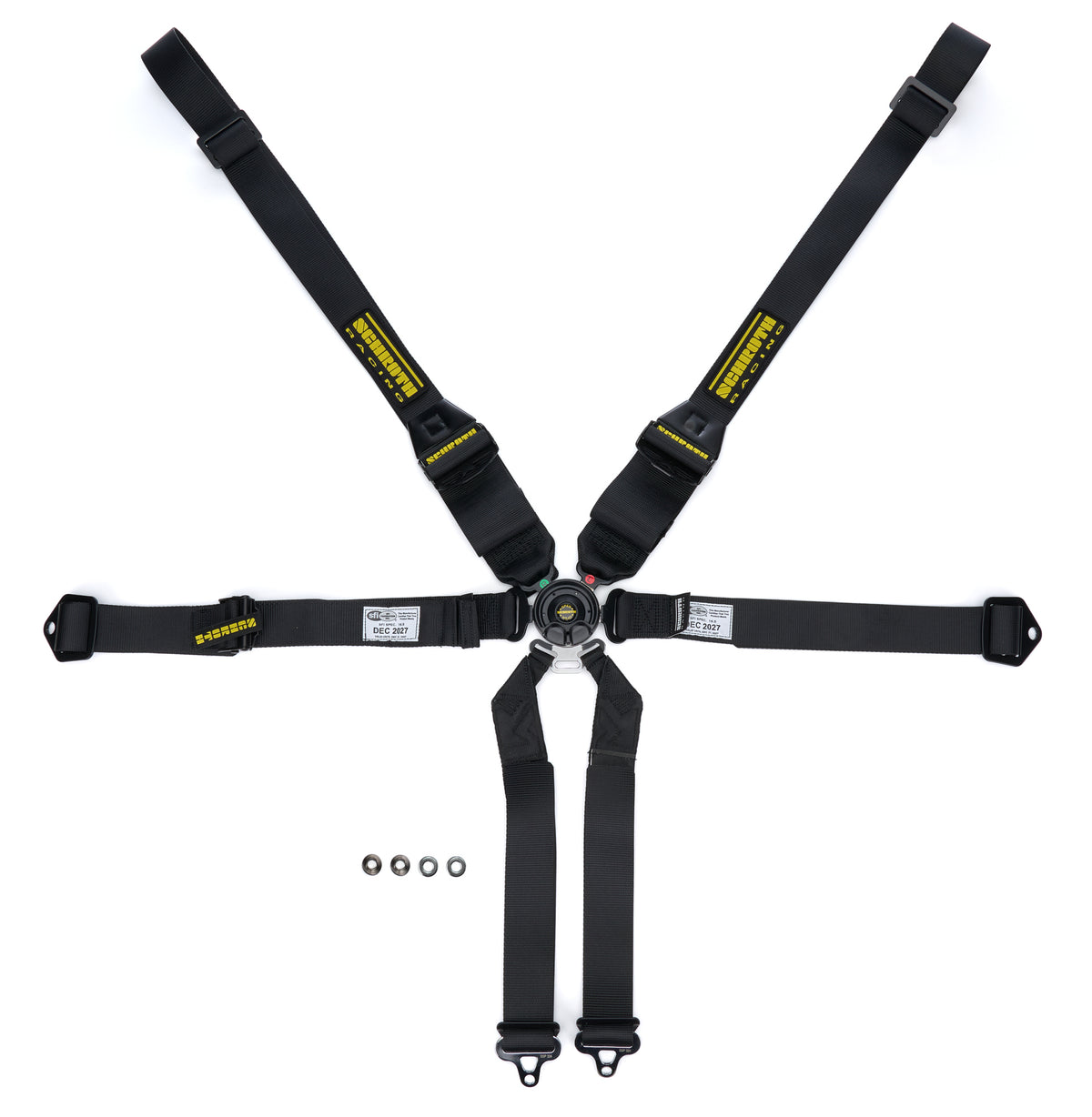 Schroth Profi II 6-Point SFI 16.5 Camlock Harness - Pull Up - Black