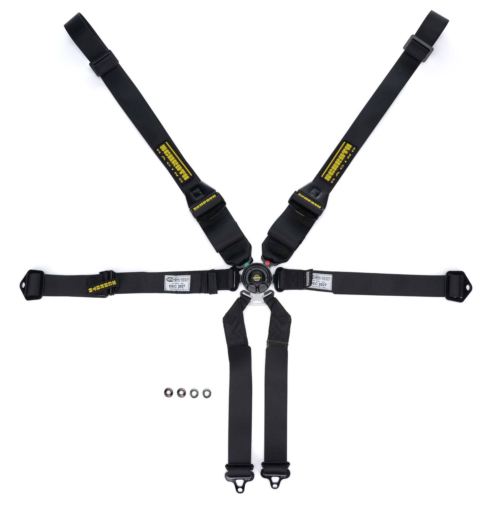 Schroth Profi II 6-Point SFI 16.5 Camlock Harness - Pull Up - Black