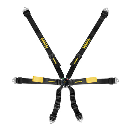 Schroth 6 Point Enduro 2x2 Camlock Harness - Pull Down Adjust - Clip-In/Wrap Around - Black
