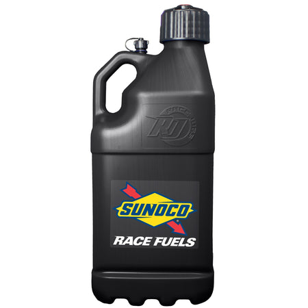 Sunoco Motorsports 5 Gallon Utility Jug - 9.5 x 9.5 x 23 in Tall - O-Ring Seal Cap - Screw-On Vent - Square - Black