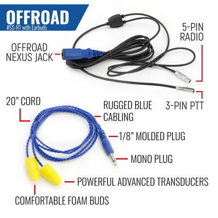 Rugged Radios Wired Driver Only Communication Kit /w R1 Radio Kit /w Earbuds SS-R1