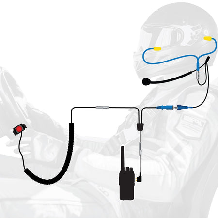 Rugged Radios Wired Driver Only Communication Kit /w RDH16 Radio Kit /w Helmet Speakers SS-RDH-U