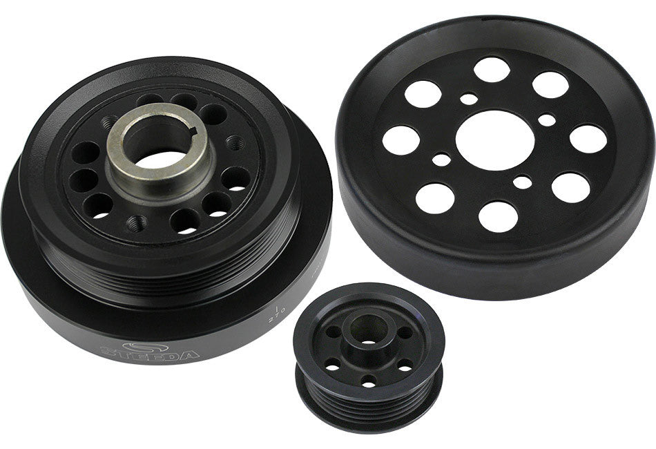Steeda Under Drive 6-Rib Serpentine Pulley Kit - Black - Ford Modular