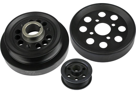 Steeda Under Drive 6-Rib Serpentine Pulley Kit - Black - Ford Modular