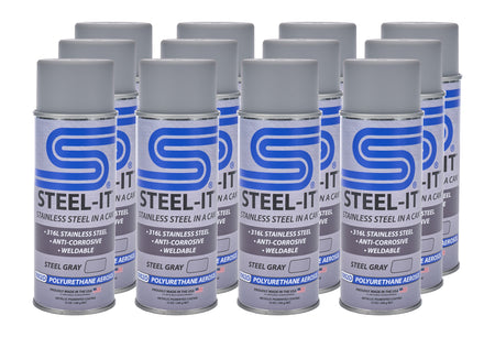 Steel-It Stainless Steel in a Can Polyurethane - Steel Gray - 12 oz Aerosol (Case of 12)