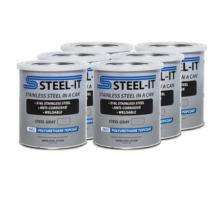 Steel-It Stainless Steel in a Can Urethane - Steel Gray - 1 Qt Can (Case of 6)