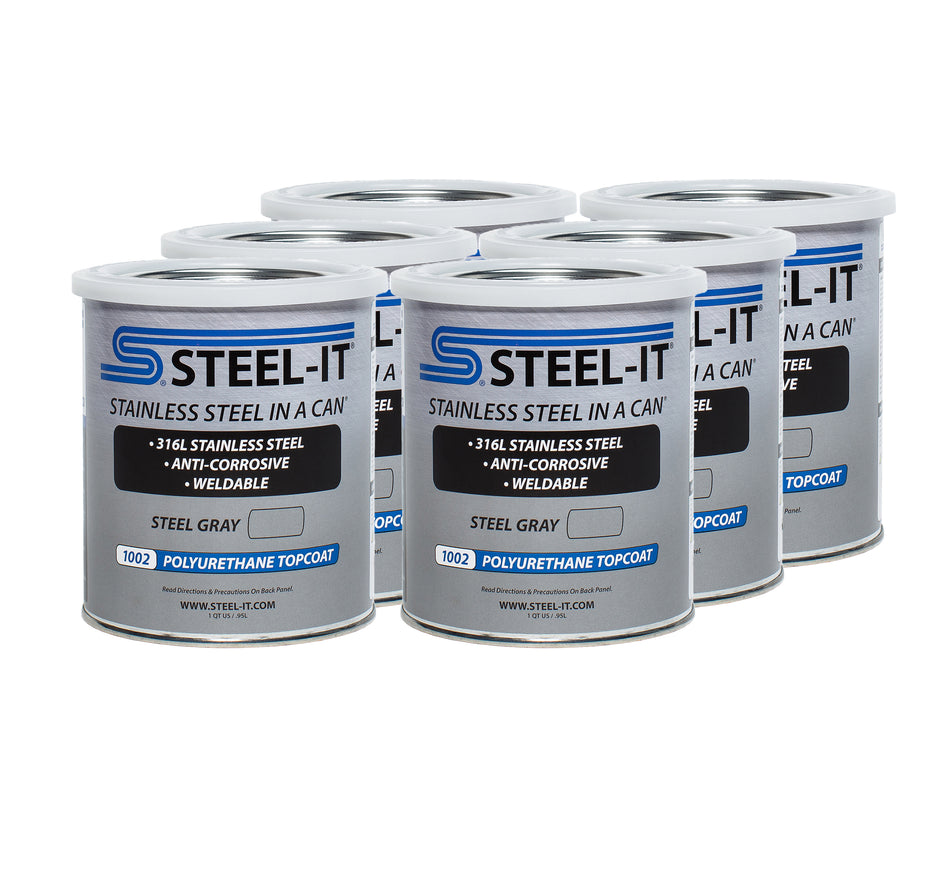 Steel-It Stainless Steel in a Can Urethane - Steel Gray - 1 Qt Can (Case of 6)