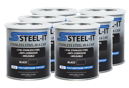 Steel-It Stainless Steel in a Can Urethane - Black - 1 Qt Can (Case of 6)