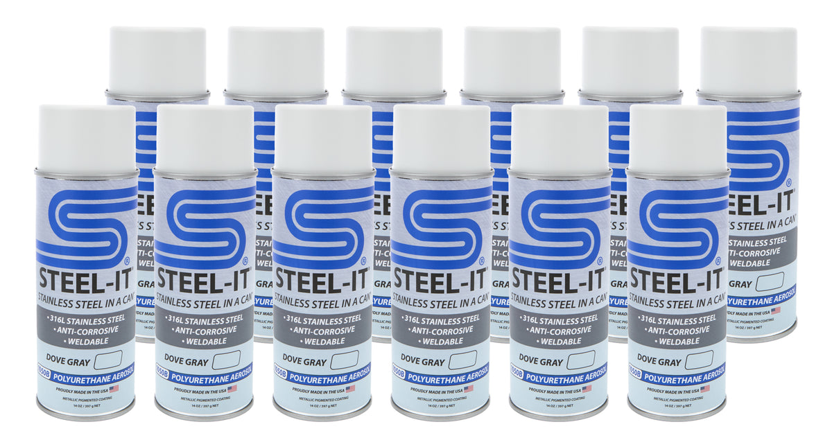 Steel-It Stainless Steel in a Can Polyurethane - Gray - 14 oz Aerosol (Case of 12)