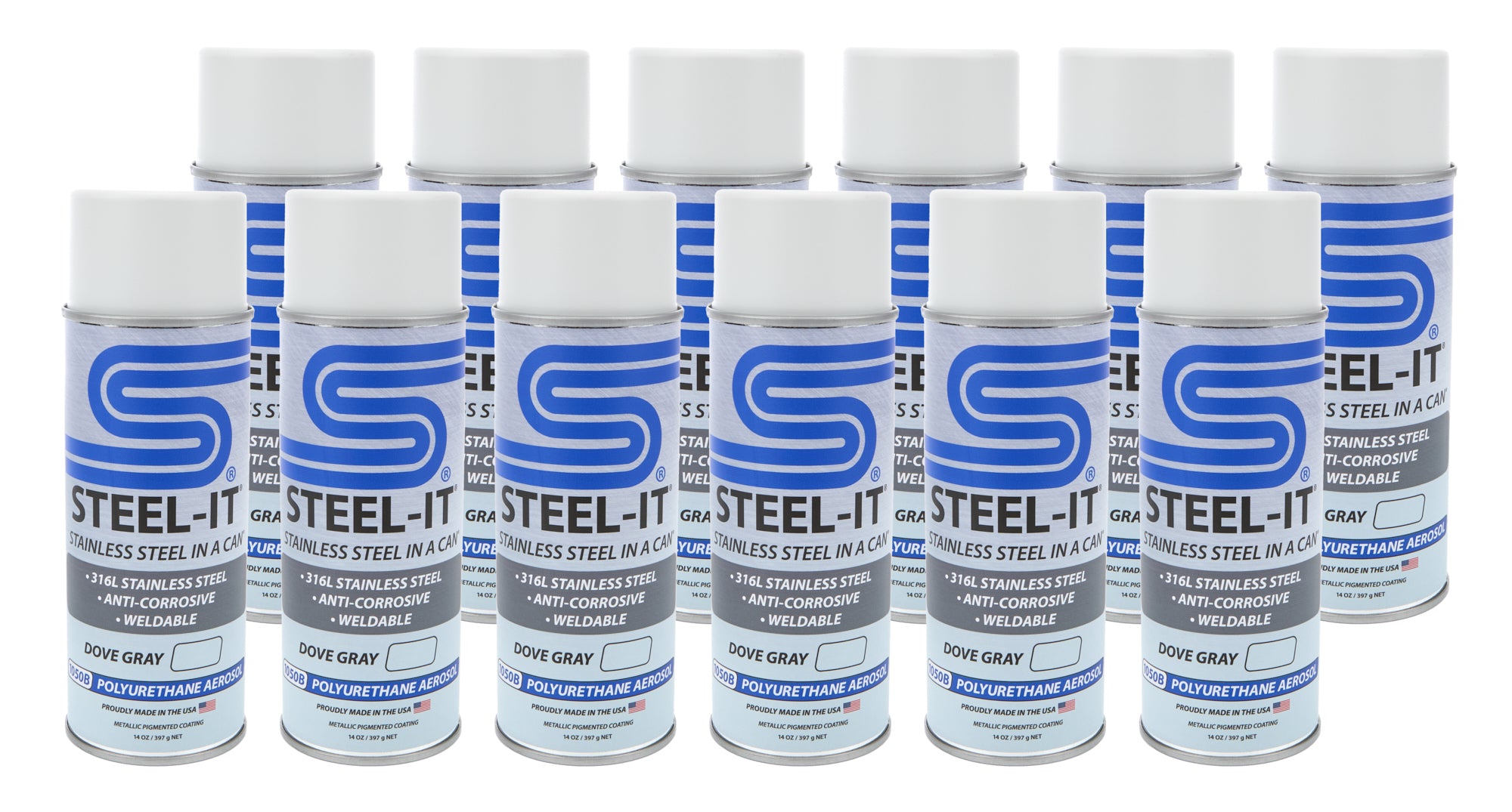 Steel-It Stainless Steel in a Can Polyurethane - Gray - 14 oz Aerosol (Case of 12)