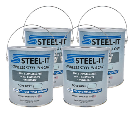 Steel-It Stainless Steel in a Can Polyurethane - Gray - 1 Gallon Can (Case of 4)
