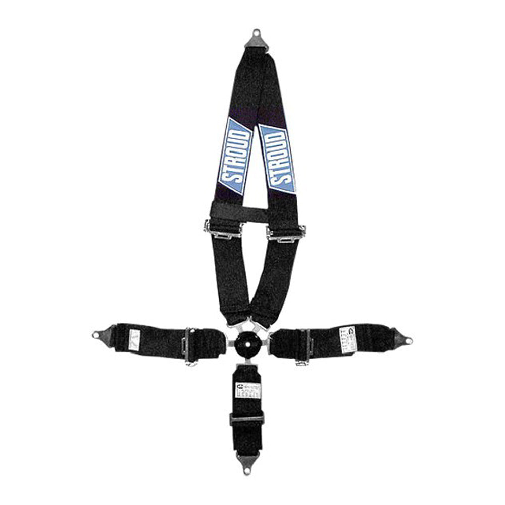 Stroud Camlock 5-Point Harness - V-Type Shoulder - Pull Down Adjust - Bolt-In - Black
