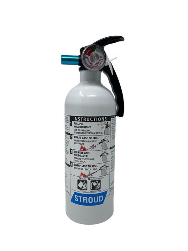 Stroud Dry Chemical Fire Extinguisher - 2B C Rated - 2 lb - White