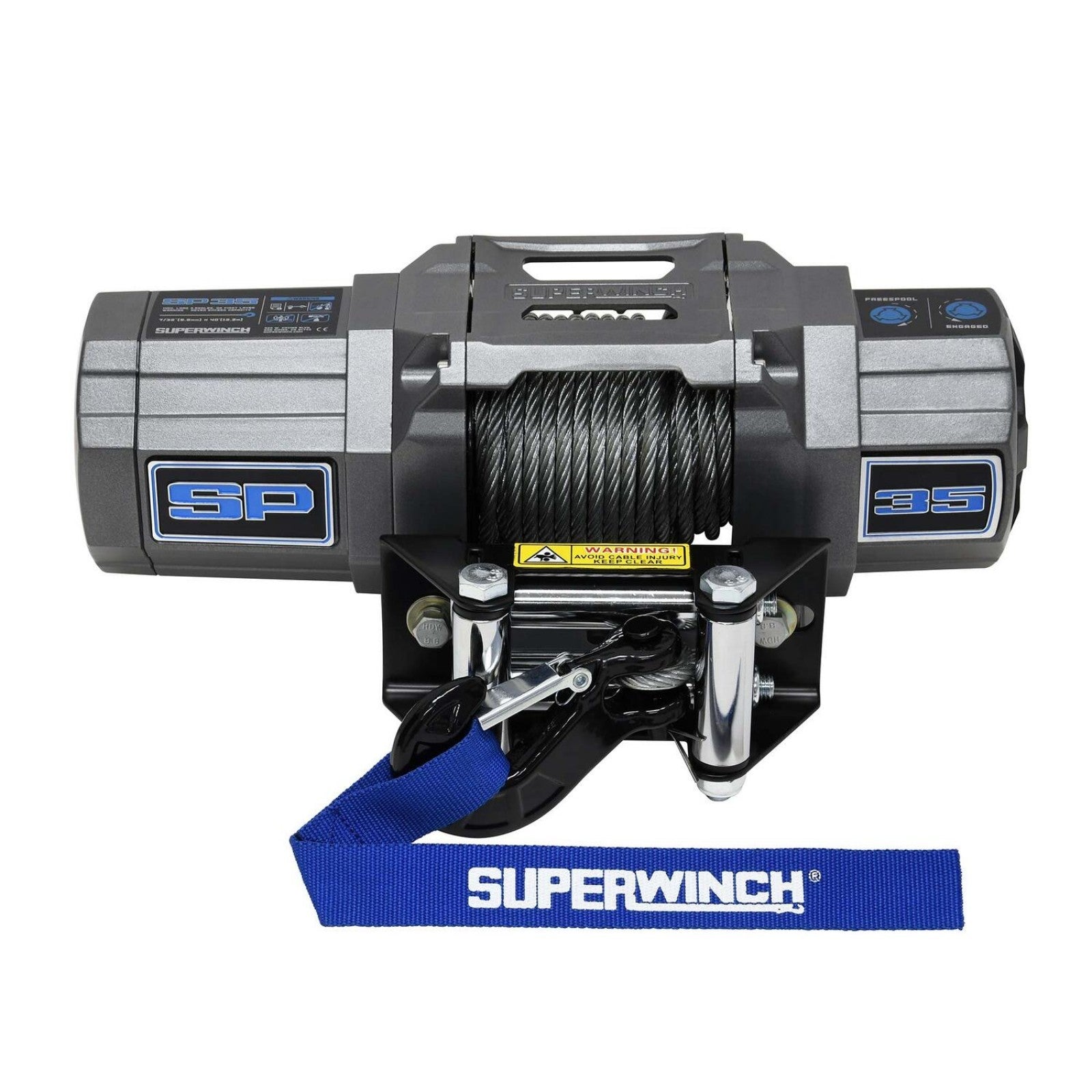 Superwinch SP 35 Winch - 3500 lb Capacity - Roller Fairlead - 7/32 in x 40 ft Steel Rope