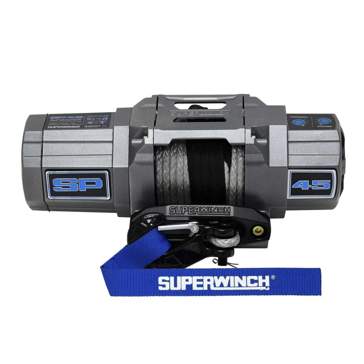 Superwinch SP 45 Winch - 4500 lb Capacity - Roller Fairlead - 1/4 in x 40 ft Steel Rope