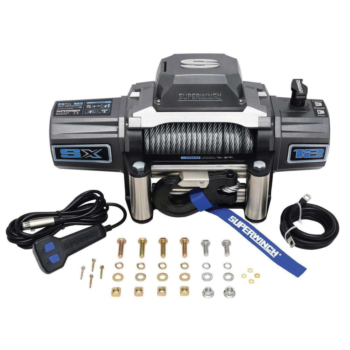 Superwinch SX-Series Winch - 12000 lb Capacity - Roller Fairlead - 12 ft Remote - 3/8 in x 85 ft Steel Cable