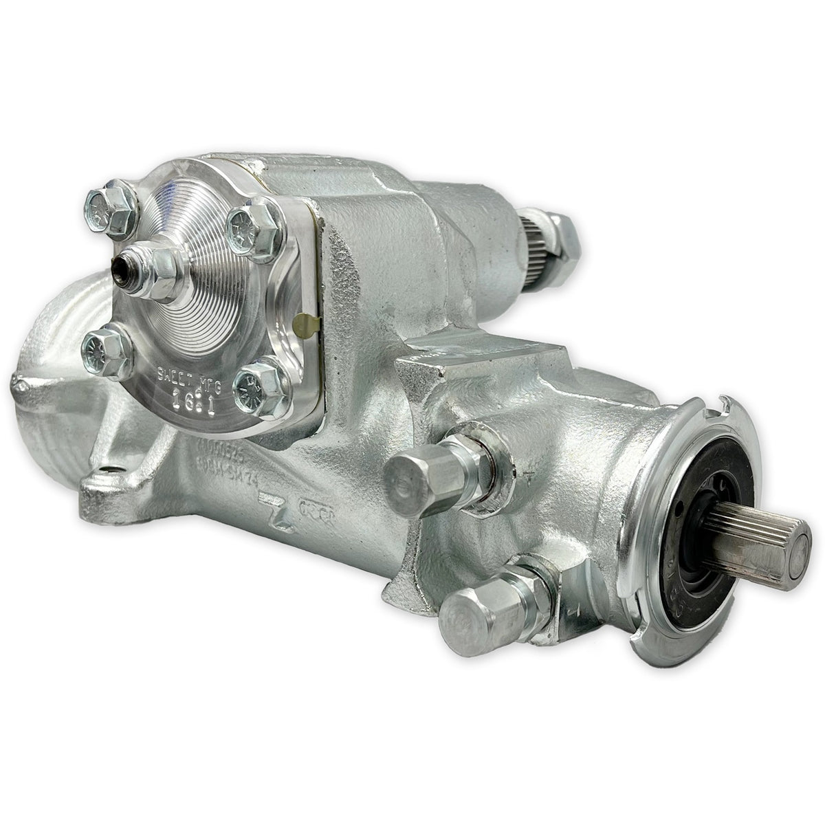 Sweet Sportsman 700 Series Power Steering Box - 3-Bolt - 13/16 in 36 Spline - 8 to 1 Ratio - 0.185 in Valve
