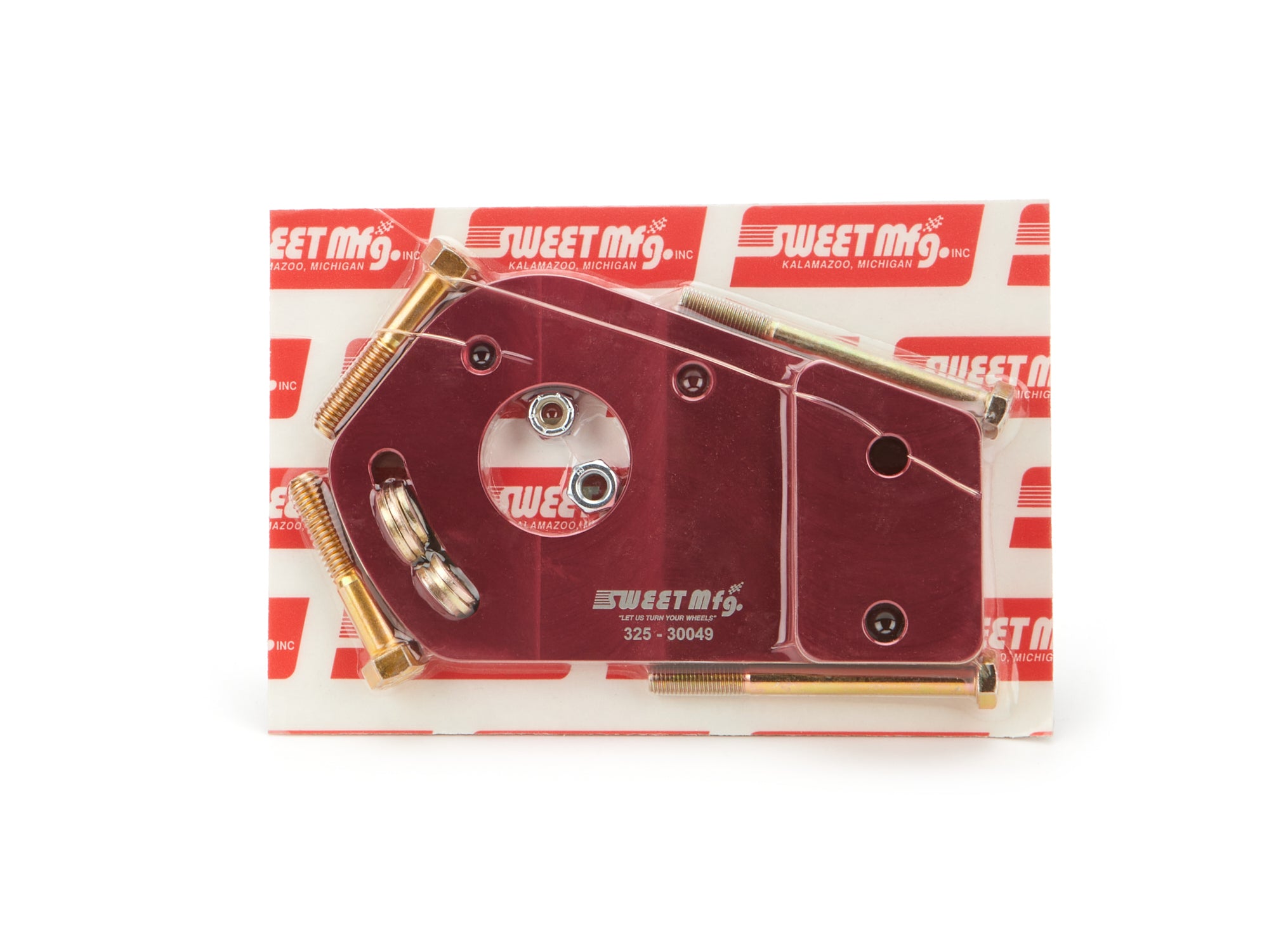 Sweet Transmission Mount Power Steering Pump Bracket - Red - Small Block Chevy