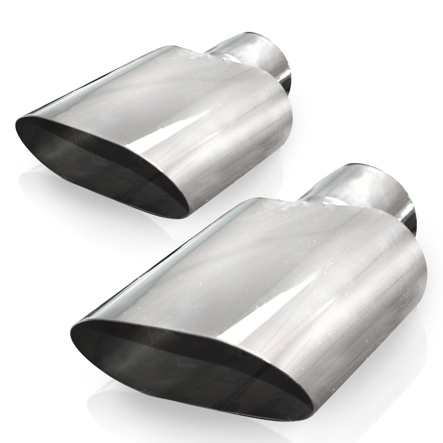 Stainless Works Clamp-On / Weld-On Stainless Exhaust Tip - 3 in Inlet - 6 x 3 in Oval Outlet - Polished