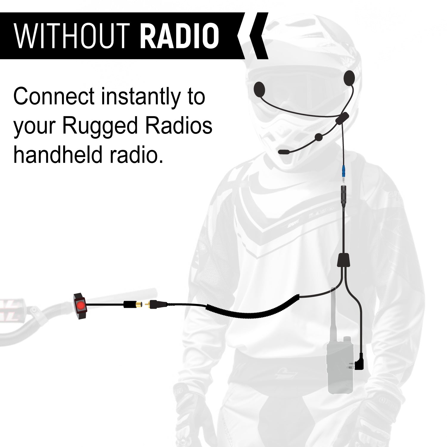 Rugged Radios SUPER SPORT Complete Motorcycle Communication Kit /w Lightweight SPORT Cables - GMR5-X - Safety Orange MH-KIT-SPORT-GMR5-X-ORN