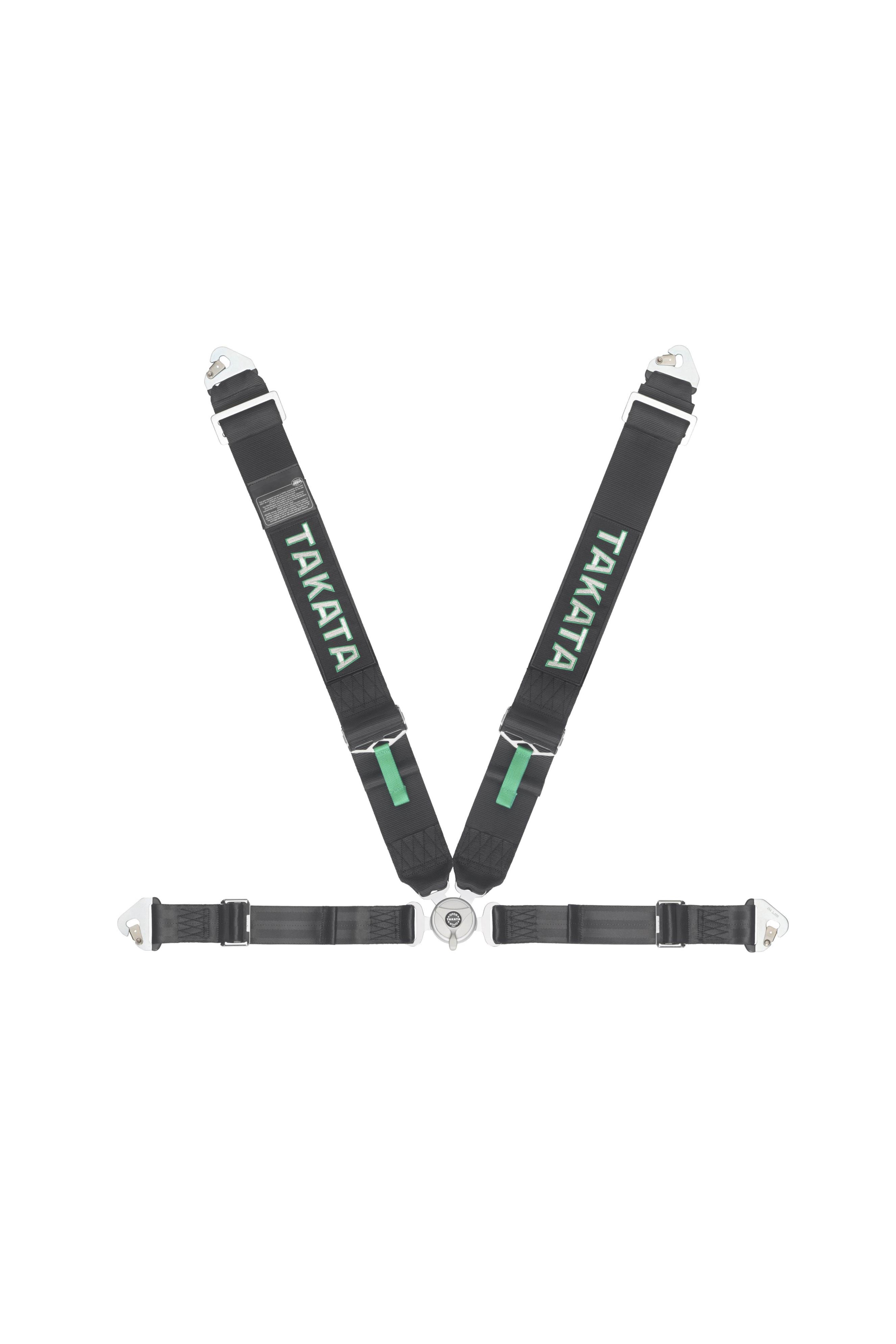 Takata Race 4-Point - Camlock - Pull Up Adjust - Clip-In - Black