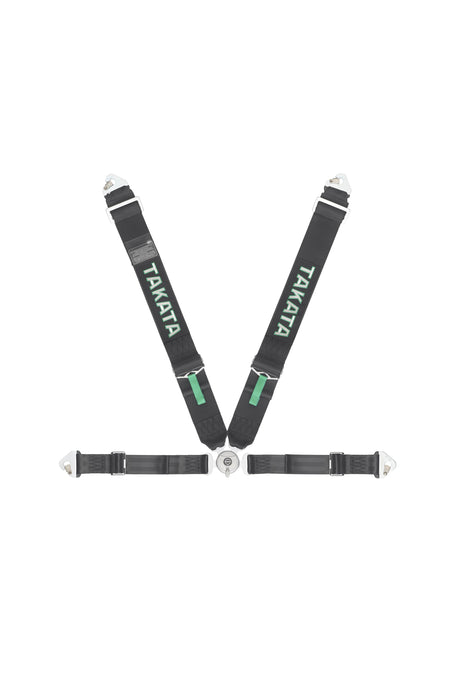 Takata Race 4-Point - Camlock - Pull Up Adjust - Clip-In - Black