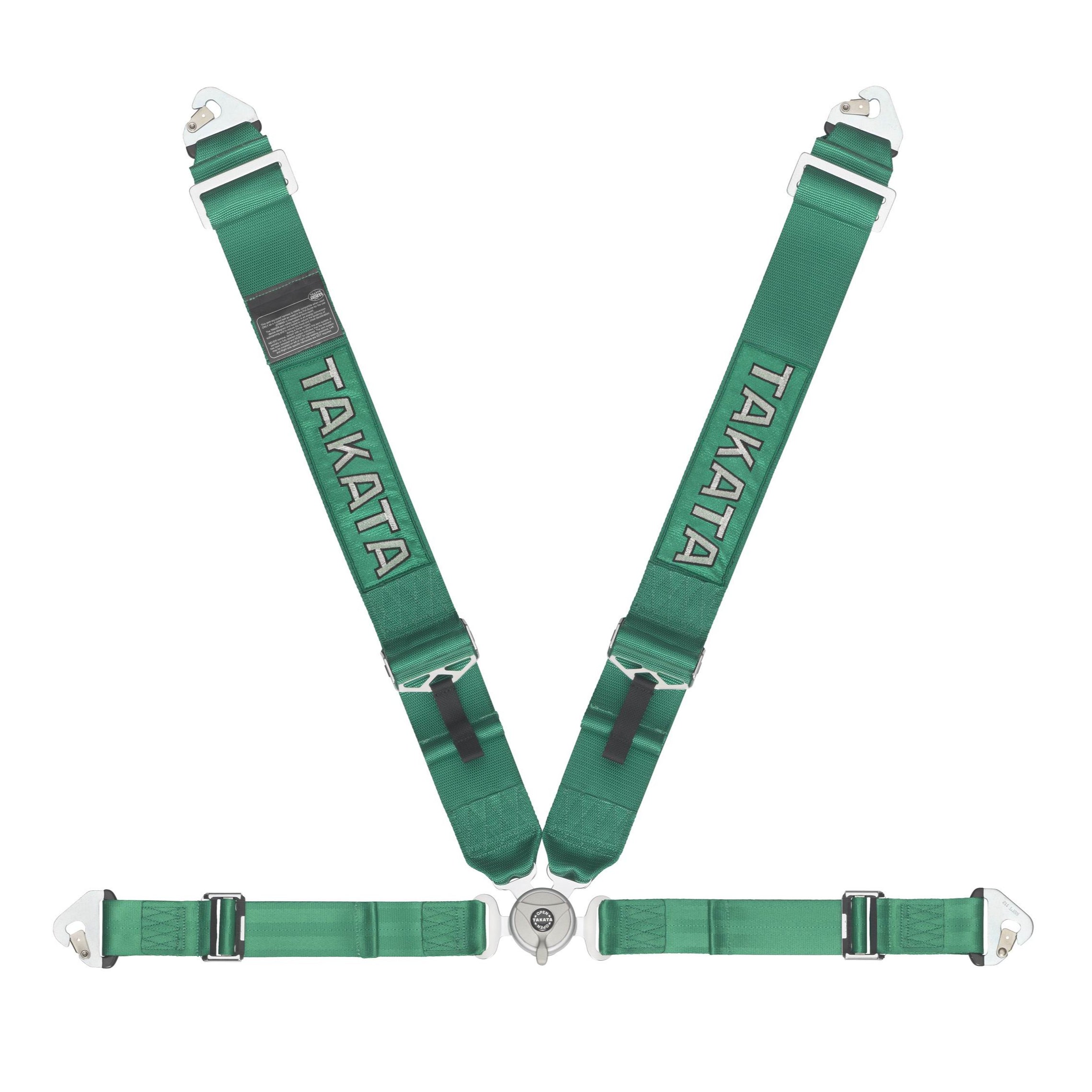 Takata Race 4-Point - Camlock - Pull Up Adjust - Clip-In - Green