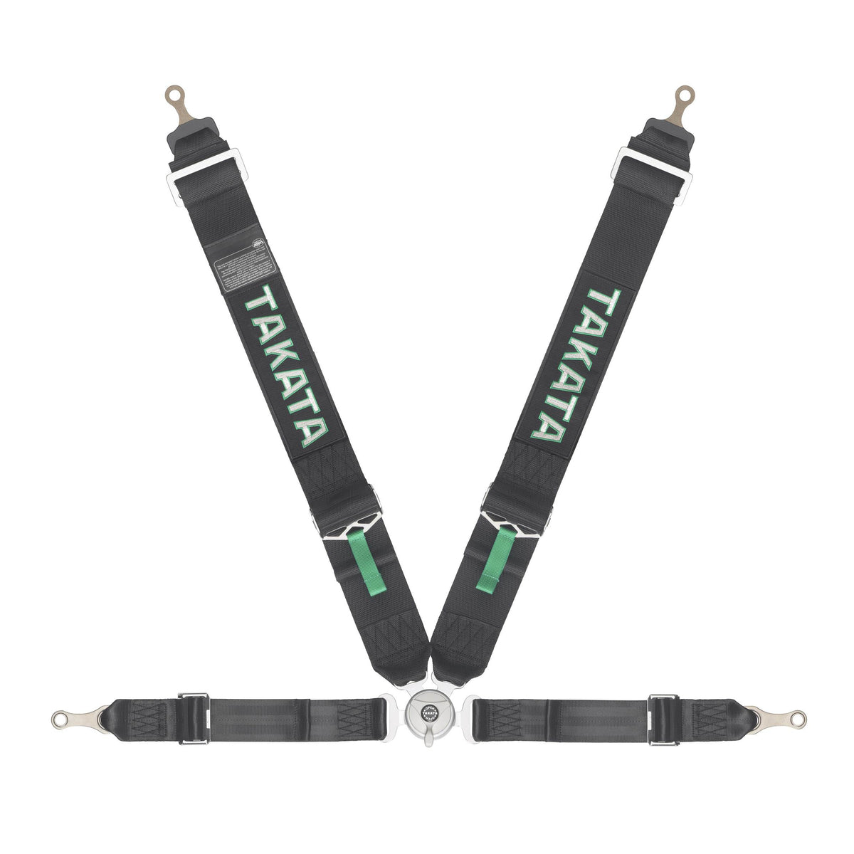 Takata Race 4-Point - Camlock - Pull Up Adjust - Bolt-In - Black