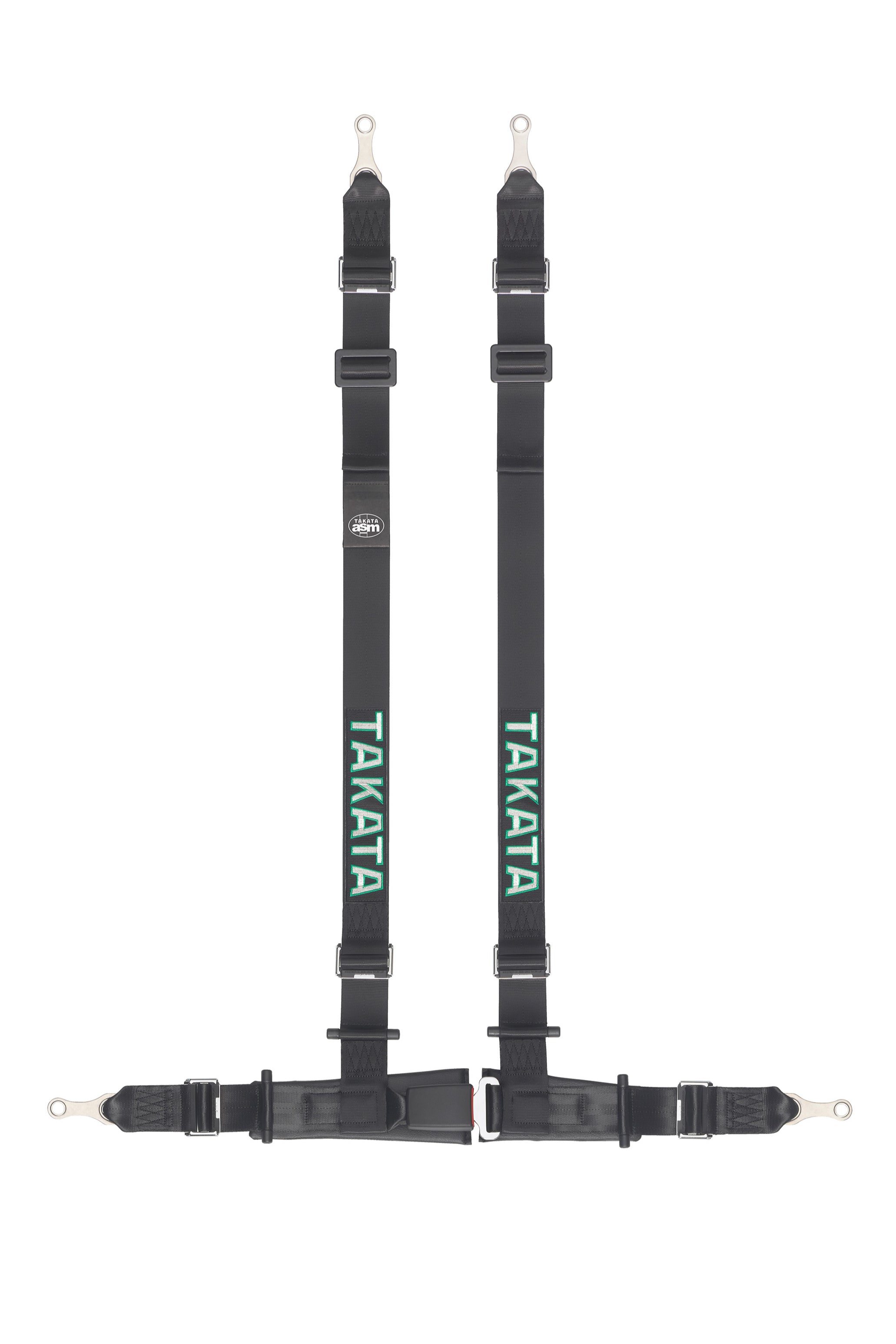 Takata Drift II 4-Point Push Button Harness - Pull Up Adjust - Bolt-In - Black