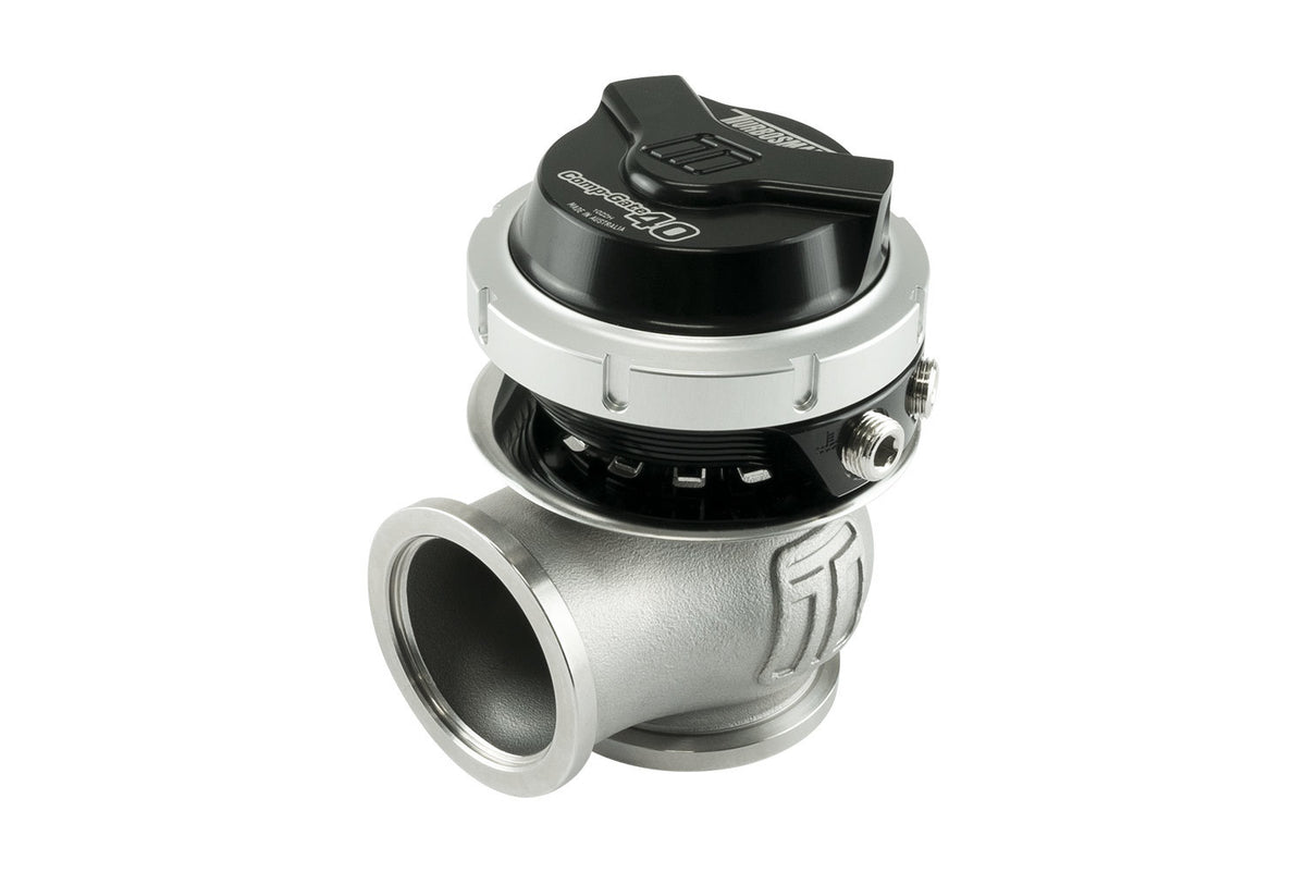 Turbosmart CompGate40 Wastegate - Electronic - 7 psi Spring - 40 mm Diameter - Black / Clear