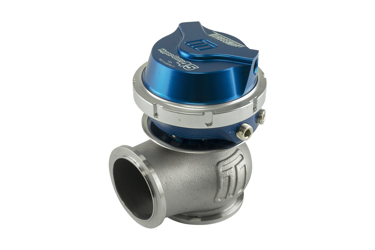 Turbosmart GenV HyperGate 45 Wastegate - 14 psi Spring - 45 mm Diameter - Blue / Clear