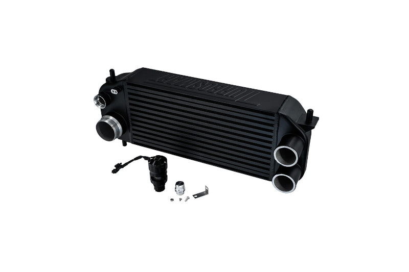 Turbosmart Horizontal Flow Intercooler - 19.5 x 9.5 x 4.5 in Tall Core - 2.75 in Inlets - 3 in Outlet - VTA Blow Off Valve - Black