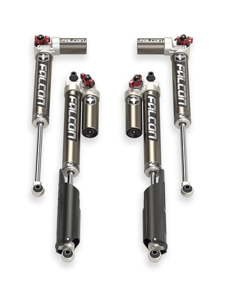 Teraflex Falcon SP2 3.3 Double Adjustable Monotube Aluminum PIggyback Shock Kit - 2.3 in OD - Jeep Wrangler JL 2007-25 11-02-33-400-202