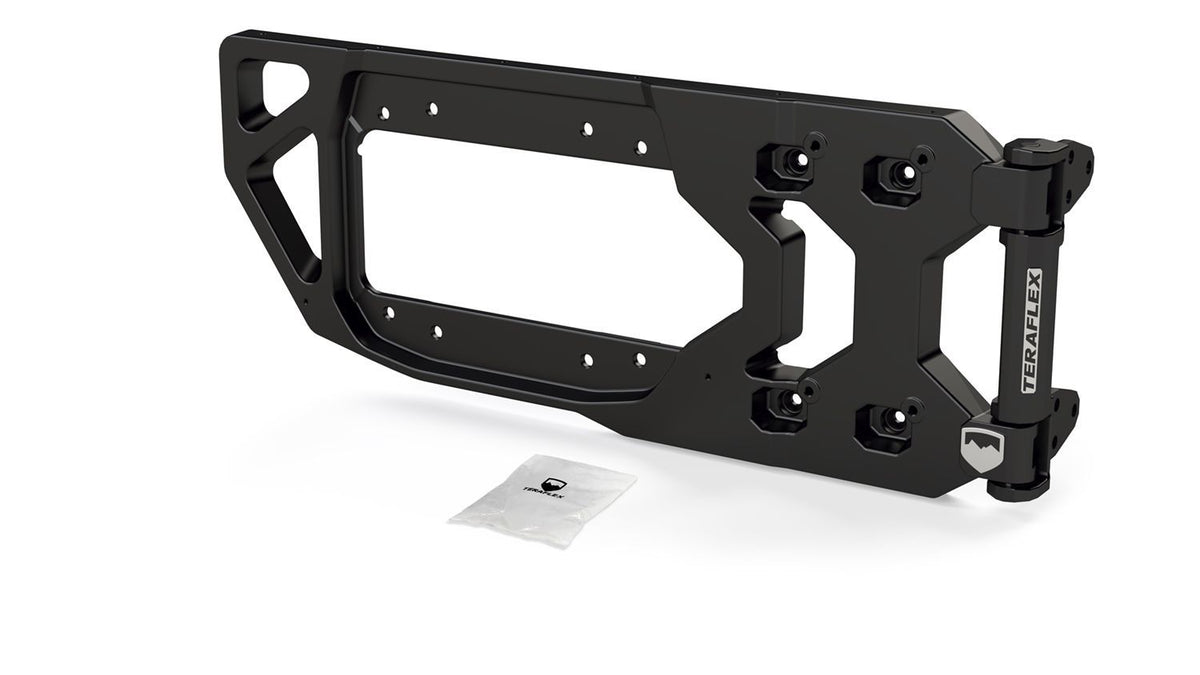 Teraflex Alpha HD Spare Tire Carrier Mount - Reinforcement Bracket - Tailgate Mount - Black - Jeep Wrangler JL 2018-25
