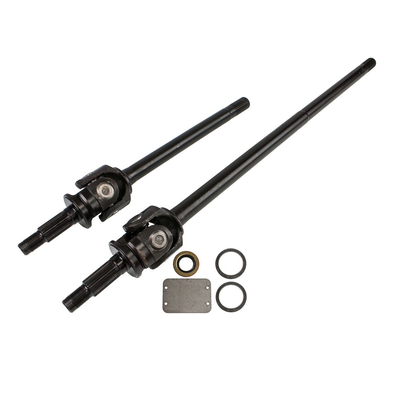 TEN Factory Performance Dana 30 Front Axle Kit - 27 Spline Carrier / Drive Flange - 6.11 in Outer Length - Black Oxide - Jeep Cherokee 1984-92 / Jeep Wrangler YJ 1987-95