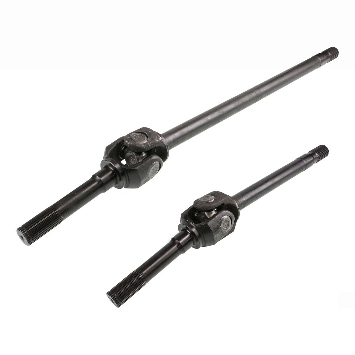 TEN Factory Dana 44 Axle Shaft - 46.07 and 28.44 in Long - 30 Spline - 19 Spline Drive Flange - 9.94 in Outer Length - Black Oxide - GM Fullsize SUV / Truck 1973-78