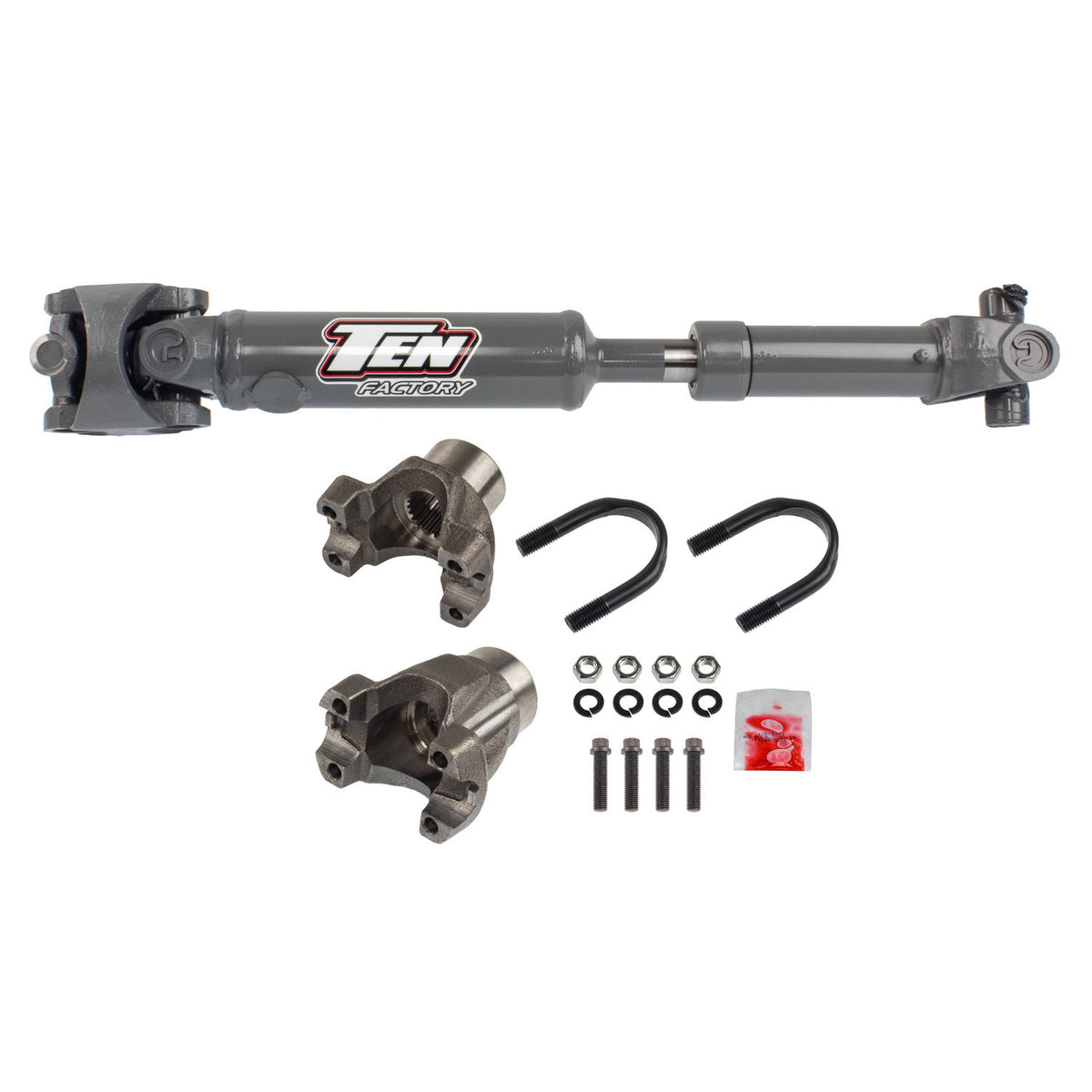 TEN Factory Performance Chromoly Rear Drive Shaft - 1310 U-Joints - Gray - Jeep Wrangler JK 2007-18