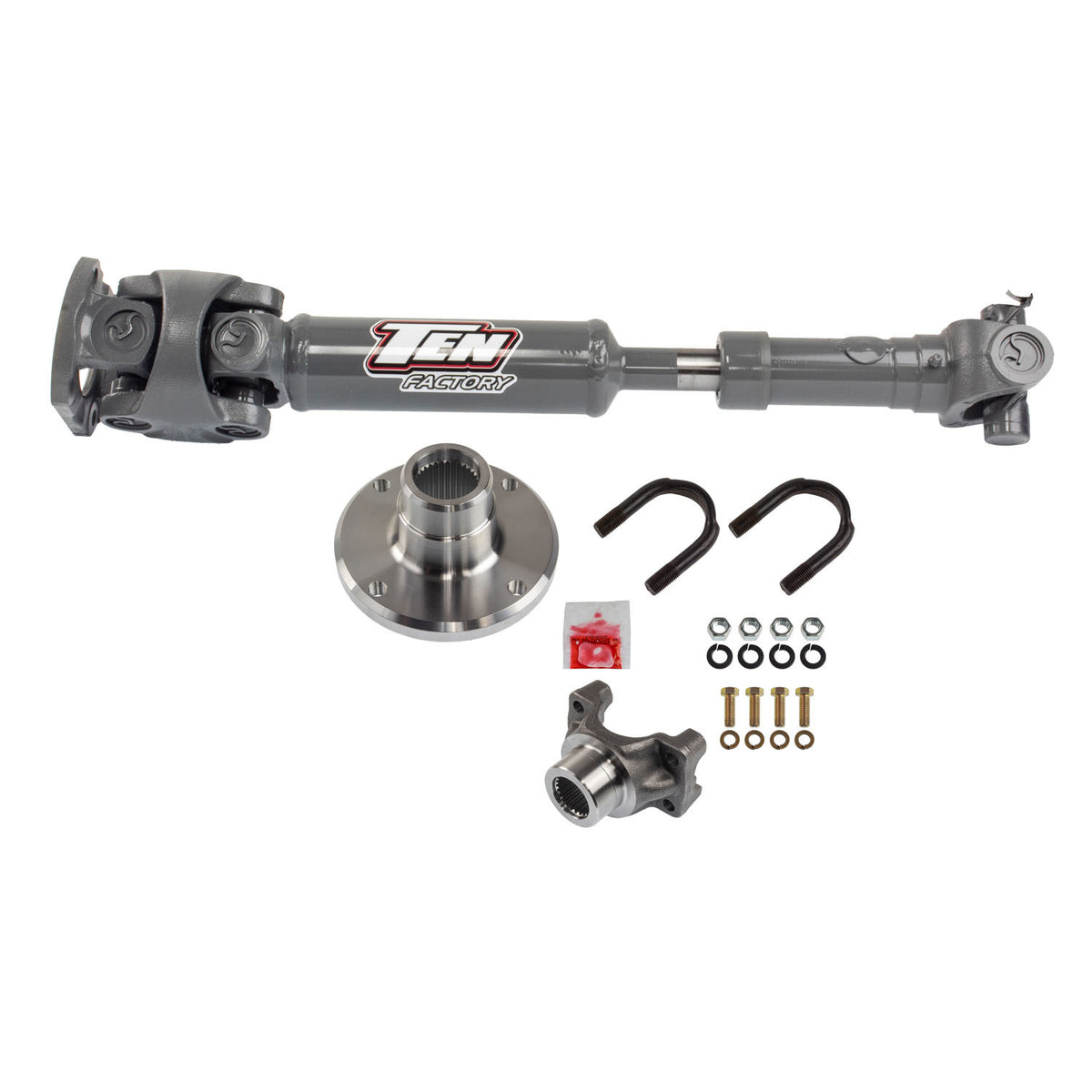 TEN Factory Performance Chromoly Rear Drive Shaft - 1350 U-Joints - Gray - Jeep Wrangler JK 2007-18