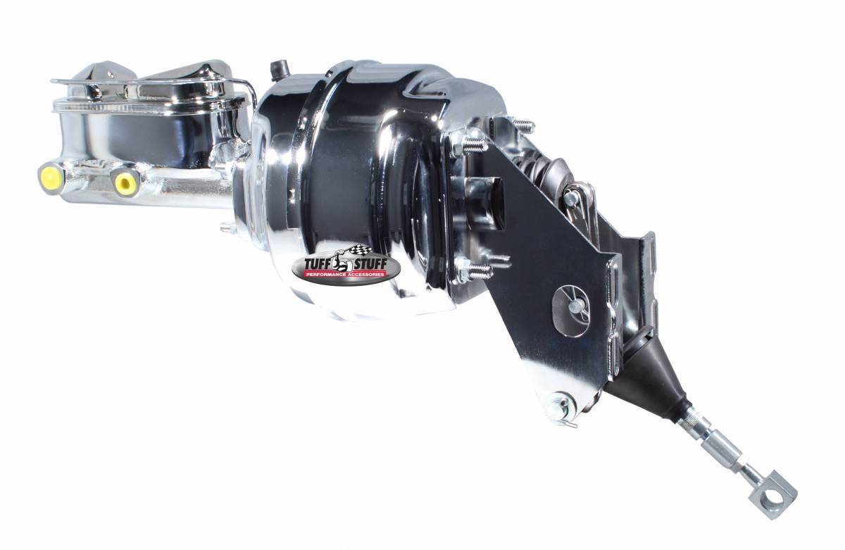 Tuff-Stuff Brake Booster / Master Cylinder - 8 in OD - 0.938 in Bore - Chrome - Mopar A-Body / B-Body / E-Body 1964-74