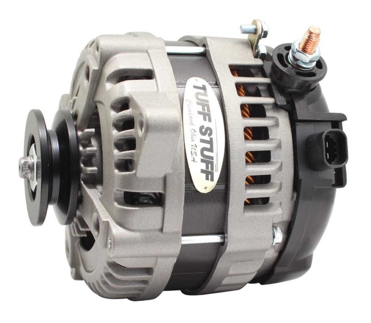 Tuff-Stuff Factory Cast PLUS 1-Wire GM Alternator - Single V-Belt Pulley