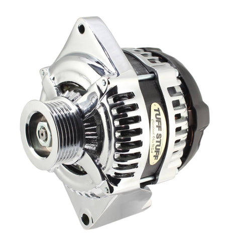 Tuff-Stuff 225 MAX AMP 1-Wire Alternator w/ 6-Rib Serpentine Pulley - Chrome - Ford